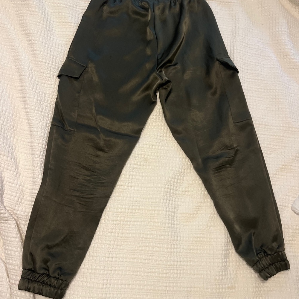 Zara Black Track Pants with Elastic Cuffs and Drawstring Waist